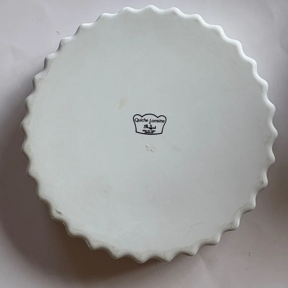 Vintage Shafford Quiche Lorraine Recipe Dish Oven to Table Porcelain Fluted 9.5